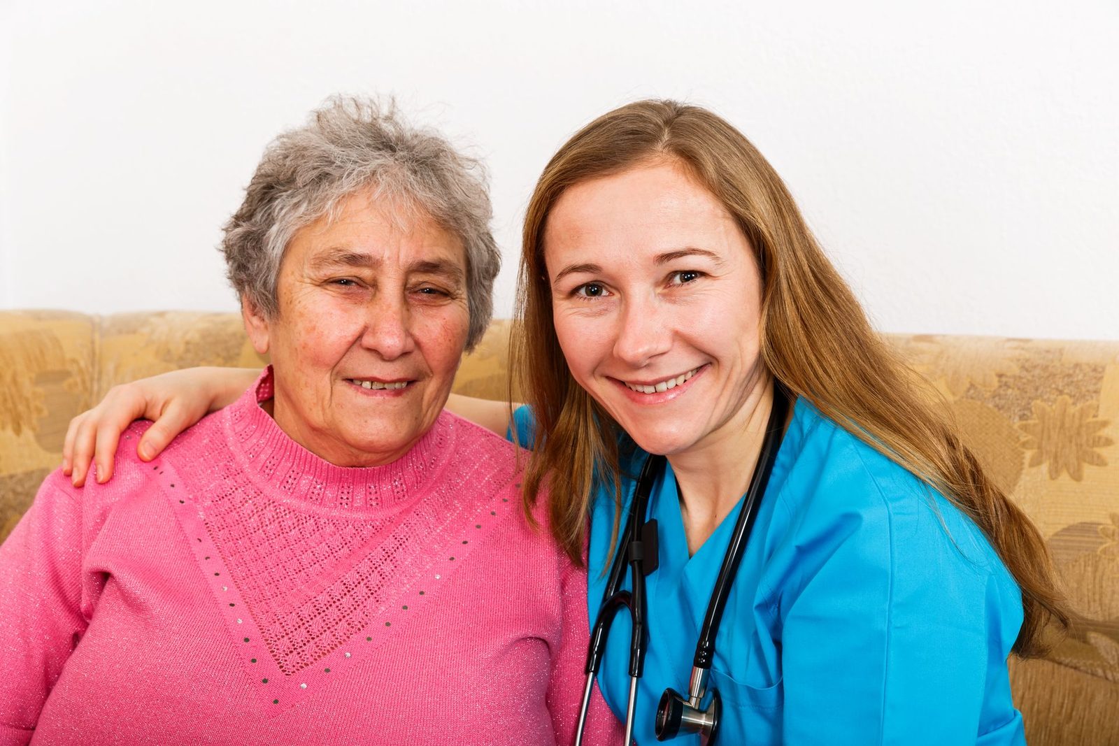 A caregiver with an older adult